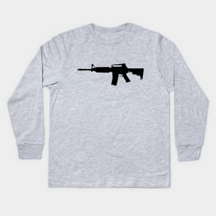 AR-15 Rifle Silhouette Kids Long Sleeve T-Shirt